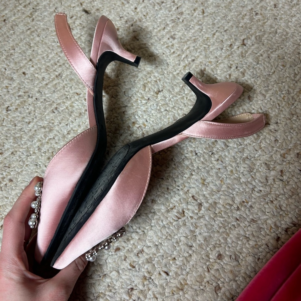 Adrienne Vittadini Pink Embellished Heels - Picture 2 of 8